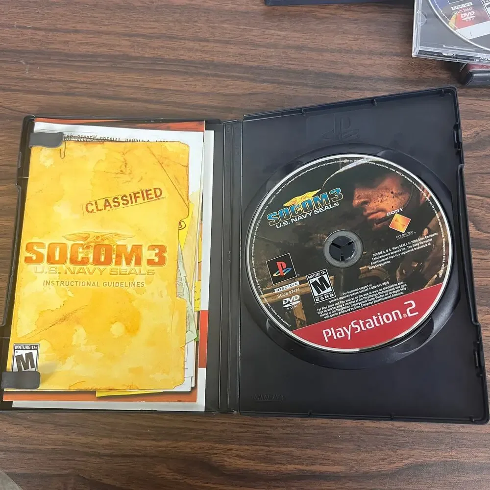 PlayStation PS2 4 Mixed Video Game Lot SOCOM 3 Civil War SoulCalibur II Casino